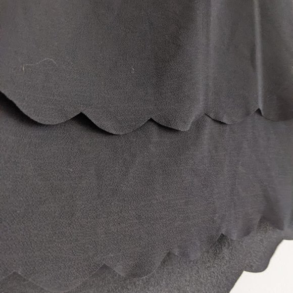 Papermoon Black Scalloped Layered Blouse Size SP - Picture 2 of 11